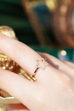 Load image into Gallery viewer, LUOWEND 18K Yellow Gold Natural Diamond Ring for Women