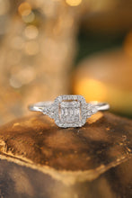 Load image into Gallery viewer, LUOWEND 18K White Gold Real Natural Diamond Ring for Women