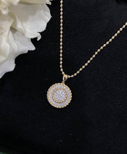 Load image into Gallery viewer, LUOWEND 18K Yellow Gold Real Natural Diamond Pendant Necklace for Women