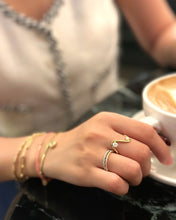 Load image into Gallery viewer, LUOWEND 18K Yellow Gold Natural Diamond Ring for Women