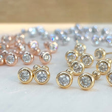 Load image into Gallery viewer, LUOWEND 18K White/Yellow/Rose Gold Natural Diamond Earrings for Women