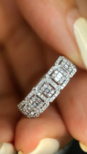 Load image into Gallery viewer, LUOWEND 18K White Gold Natural Diamond Ring for Women