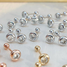 Load image into Gallery viewer, LUOWEND 18K White/Yellow/Rose Gold Natural Diamond Earrings for Women