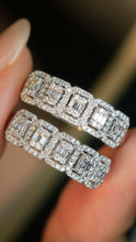 Load image into Gallery viewer, LUOWEND 18K White Gold Natural Diamond Ring for Women
