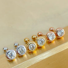 Load image into Gallery viewer, LUOWEND 18K White/Yellow/Rose Gold Natural Diamond Earrings for Women
