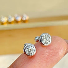 Load image into Gallery viewer, LUOWEND 18K White/Yellow/Rose Gold Natural Diamond Earrings for Women