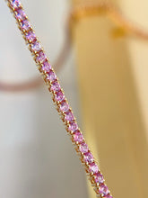 Load image into Gallery viewer, LUOWEND 18K Yellow Gold Natural Pink Sapphire Bracelet for Women