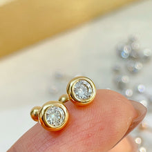 Load image into Gallery viewer, LUOWEND 18K White/Yellow/Rose Gold Natural Diamond Earrings for Women