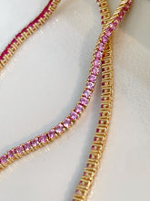 Load image into Gallery viewer, LUOWEND 18K Yellow Gold Natural Pink Sapphire Bracelet for Women