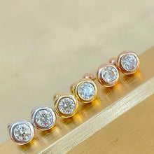 Load image into Gallery viewer, LUOWEND 18K White/Yellow/Rose Gold Natural Diamond Earrings for Women