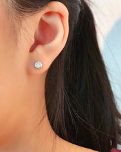 Load image into Gallery viewer, LUOWEND 18K White/Yellow/Rose Gold Natural Diamond Earrings for Women