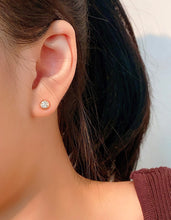 Load image into Gallery viewer, LUOWEND 18K White/Yellow/Rose Gold Natural Diamond Earrings for Women