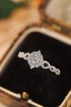 Load image into Gallery viewer, LUOWEND 18K White Gold Real Natural Diamond Ring for Women
