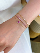 Load image into Gallery viewer, LUOWEND 18K Yellow Gold Natural Pink Sapphire Bracelet for Women