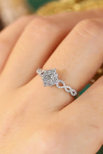 Load image into Gallery viewer, LUOWEND 18K White Gold Real Natural Diamond Ring for Women