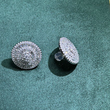 Load image into Gallery viewer, LUOWEND 18K White Gold Real Natural Diamond Stud Earrings for Women