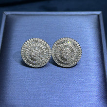 Load image into Gallery viewer, LUOWEND 18K White Gold Real Natural Diamond Stud Earrings for Women