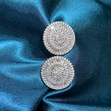 Load image into Gallery viewer, LUOWEND 18K White Gold Real Natural Diamond Stud Earrings for Women