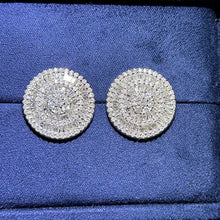 Load image into Gallery viewer, LUOWEND 18K White Gold Real Natural Diamond Stud Earrings for Women