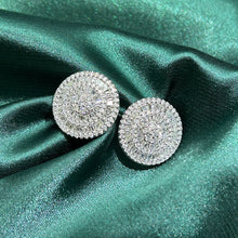 Load image into Gallery viewer, LUOWEND 18K White Gold Real Natural Diamond Stud Earrings for Women