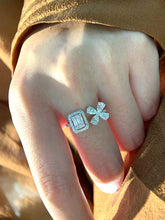 Load image into Gallery viewer, LUOWEND 18K White Gold Natural Diamond Ring for Women