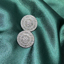 Load image into Gallery viewer, LUOWEND 18K White Gold Real Natural Diamond Stud Earrings for Women