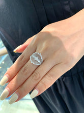 Load image into Gallery viewer, LUOWEND 18K White Gold Natural Diamond Ring for Women