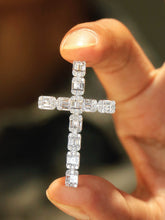 Load image into Gallery viewer, LUOWEND 18K White Gold Natural Diamond Pendant Necklace for Women