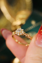 Load image into Gallery viewer, LUOWEND 18K White or Yellow Gold Real Natural Diamond Ring for Women