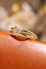 Load image into Gallery viewer, LUOWEND 18K Yellow Gold Real Natural Diamond Ring for Women
