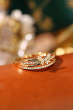 Load image into Gallery viewer, LUOWEND 18K Yellow Gold Real Natural Diamond Ring for Women