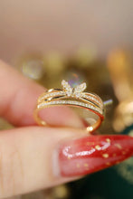 Load image into Gallery viewer, LUOWEND 18K Yellow Gold Real Natural Diamond Ring for Women