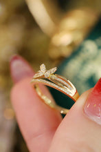 Load image into Gallery viewer, LUOWEND 18K Yellow Gold Real Natural Diamond Ring for Women
