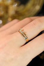 Load image into Gallery viewer, LUOWEND 18K Yellow Gold Real Natural Diamond Ring for Women