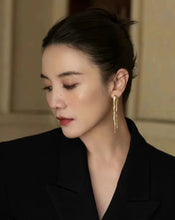 Load image into Gallery viewer, LUOWEND 18K White/Yellow Gold Drop Earrings for Women