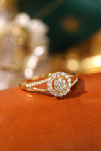 Load image into Gallery viewer, LUOWEND 18K White or Yellow Gold Real Natural Diamond Ring for Women