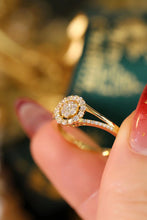 Load image into Gallery viewer, LUOWEND 18K White or Yellow Gold Real Natural Diamond Ring for Women