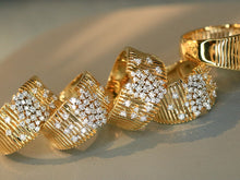 Load image into Gallery viewer, LUOWEND 18K Yellow Gold Natural Diamond Ring for Women