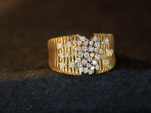 Load image into Gallery viewer, LUOWEND 18K Yellow Gold Natural Diamond Ring for Women