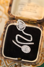 Load image into Gallery viewer, LUOWEND 18K White Gold Real Natural Diamond Ring for Women