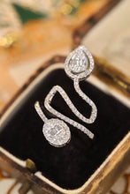 Load image into Gallery viewer, LUOWEND 18K White Gold Real Natural Diamond Ring for Women