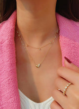 Load image into Gallery viewer, LUOWEND 18K Yellow Gold Natural Diamond Necklace for Women