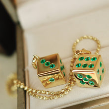Load image into Gallery viewer, LUOWEND 18K Yellow Gold Fine Jewelry Natural Emerald Pendant for Women