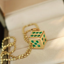 Load image into Gallery viewer, LUOWEND 18K Yellow Gold Fine Jewelry Natural Emerald Pendant for Women
