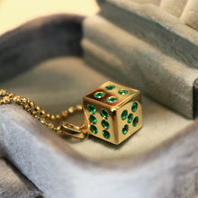Load image into Gallery viewer, LUOWEND 18K Yellow Gold Fine Jewelry Natural Emerald Pendant for Women