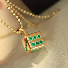 Load image into Gallery viewer, LUOWEND 18K Yellow Gold Fine Jewelry Natural Emerald Pendant for Women