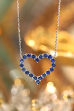 Load image into Gallery viewer, LUOWEND 18K White Gold Real Natural Sapphire Necklace for Women