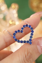 Load image into Gallery viewer, LUOWEND 18K White Gold Real Natural Sapphire Necklace for Women