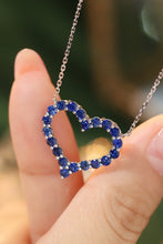 Load image into Gallery viewer, LUOWEND 18K White Gold Real Natural Sapphire Necklace for Women