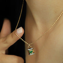 Load image into Gallery viewer, LUOWEND 18K Yellow Gold Fine Jewelry Natural Emerald Pendant for Women